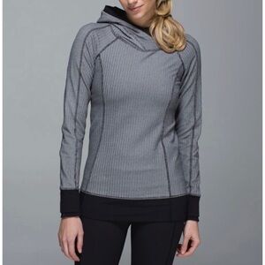 LULULEMON | Think Fast Hoodie Heathered Herringbone Heathered Silver Spoon Sz 6